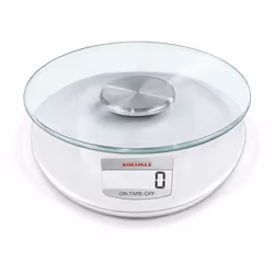 Soehnle 65847, Balance de ménage électronique, 5 kg, 1 g, Blanc, Verre, Plastique, LCD
