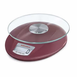Soehnle Roma, Balance de ménage électronique, 5 kg, 1 g, Rouge, Verre, Plastique, Verre