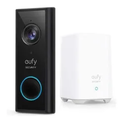 Sonnette à piles Eufy vidéo 2K, kit - Noir - E82101