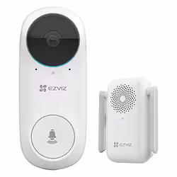 Sonnette Vidéo Sans Fil EZVIZ DB2C Avec Carillon - Voir et entendre vos visiteurs et répondre à la porte de n'importe où via  ...