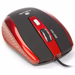 Souris Optique USB NGS TICK - Couleur Rouge & Noir - 6x Boutons - Résolution 800/1600 dpi