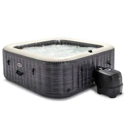 Spa Gonflable Intex 28452NP 6 Places Carré Ardoise