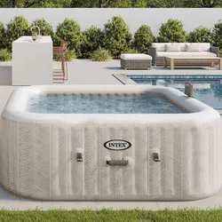 Spa Gonflable Intex 28472NP 6 Places Carré Beige