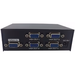 Splitter HDMI 4 Ports - Type de connecteur: 1 x VGA (15 broches, D-sub haute densité) mâle, 4 x VGA (15 broches, D-sub haute ...