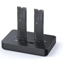 Station d'accueil Gembird double disque SSD USB Type-C M.2 NVMe et SATA