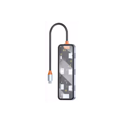 Station d'accueil WIWU CYBER 8 EN 1 USB-C TRANSPARENT / GRIS