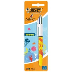 Stylo a Bille Rétractable Bic Velours 1mm 4 Couleurs