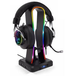 Support pour Casque Spirit OF Gamer SENTINEL - RGB avec ses 11 effets de rétroéclairage prédéfinis - HUB 4 PORTS USB 2.0 - CO ...