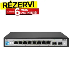 Switch D-Link DGS-F1100 8 Ports PoE 10/100/1000 Mbps + 2 Ports SFP - Noir