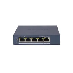 Hikvision DS-3E1505P-EI commutateur réseau Géré Gigabit Ethernet (10/100/1000) Connexion Ethernet, supportant l'alimentation via ce port (PoE) Gris