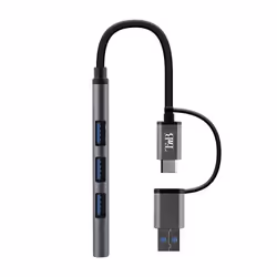T'nB HUBSLIM4 hub & concentrateur USB 2.0 5000 Mbit/s Gris - Vue supplémentaire 2