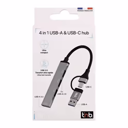 T'nB HUBSLIM4 hub & concentrateur USB 2.0 5000 Mbit/s Gris - Vue supplémentaire 4