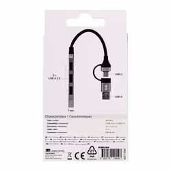 T'nB HUBSLIM4 hub & concentrateur USB 2.0 5000 Mbit/s Gris - Vue supplémentaire 5