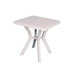Table de Jardin Carrée Reno 70*70 Blanc Lait