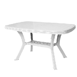 Table De Jardin Rectangulaire Harmony 81.7 x 136.7Cm Blanc