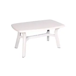 Table de Jardin Rectangulaire YASMINE (J) 140*80cm BLANC