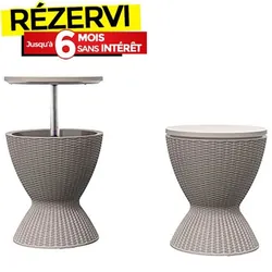 Table En PVC Avec Glacière 30 Litres - Marron
