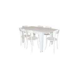 Table Extensible Marbré & Blanc 130/170x90cm - TC0065MB-BC