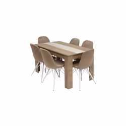 Table salle à manger Flora en Denver/beige - Dimensions : 135 x 80 x 75 .