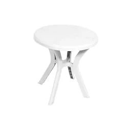 Table Rond de Jardin DON Blanc en Diamètre 70cm