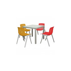TABLE SERENA 80*80 (TOP VERRE) TC0063V