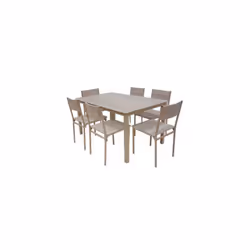 Table SERENA Top en PVC - Socle métallique et finition Epoxy - Design moderne, élégant et trés pratique - Chaises non inclues ...