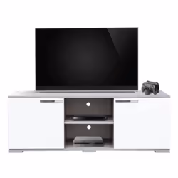 Table TV Bravia - Finition de qualité - Nombres et types de rangements : 2 portes et 2 niches - Couleurs disponibles : Chêne  ...