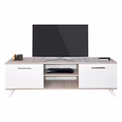 Table TV SOTUFAB JOY - Design élégant et moderne - Nombre et type de rangements: 2 portes et 2 niches - Dimensions: 50 x 150  ...