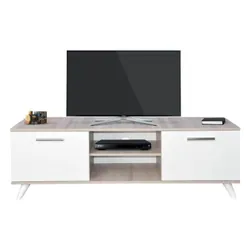Table tv sotufab JOY - CHÊNE BRUT & BLANC (TV081CB-BC)