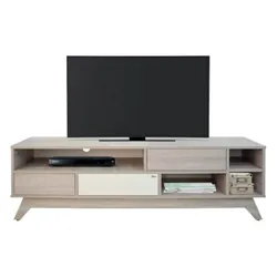 Table tv sotufab MALMO - CHÊNE BRUT & BLANC (TV079CB/BC)