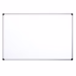 Tableau Magnétique Blanc - Surface laquée - Cadre en aluminium - Angles en plastique arrondis - Porte marqueurs, éponges - Di ...
