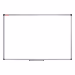 Tableau Blanc magnétique - Dimensions: 150 x 100 cm - Cadre en aluminium classique - Surface en acier laqué blanc effaçable à ...