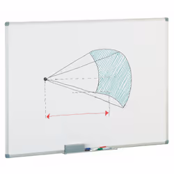 Tableau Blanc Faibo - Dimensions : 90x120 cm - Avec cadre en aluminium et coins décoratifs, surface stratifiée - A écrire ave ...