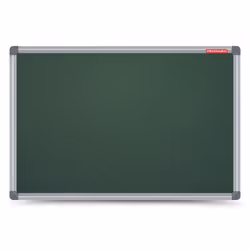 -Tableau magnétique a craie MEMOBOARDS avec cadre aluminium - Dimension: 150 x 100 cm - Fond en Vert - Le cornet est en alumi ...