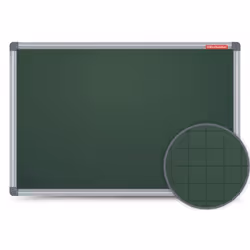 Tableau Vert Magnétique à Craie avec Carreau 5 x 5 cm - Dimensions: 150 x 100 cm - Cadre en aluminium anodisé classique - Sur ...