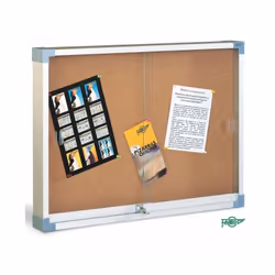 Tableau Vitrine Liège Faibo Porte Verre - Dimensions : 80 x 100 cm - Structure solide en aluminium anodisé et coins décoratif ...