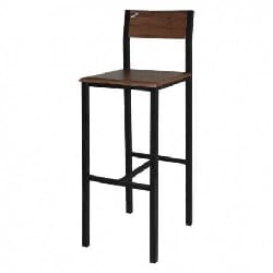 Tabouret ALBA + assise et dossier en PVC victoria socle noir SOTUFAB (TABP0019)