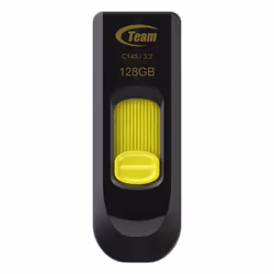 Team Group C145, 128 Go, USB Type-A, 3.2 Gen 1 (3.1 Gen 1), Housse, 10 g, Noir, Jaune
