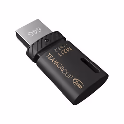 Team Group M211, 64 Go, USB Type-C, 3.2 Gen 1 (3.1 Gen 1), 100 Mo/s, Sans capuchon, Noir