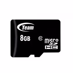 Team Group microSDHC 8GB, 8 Go, MicroSDHC, Classe 10, 20 Mo/s, 14 Mo/s, Noir