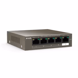 Tenda TEF1105P-4-63W Non-géré Fast Ethernet (10/100) Connexion Ethernet, supportant l'alimentation via ce port (PoE) Noir - Vue supplémentaire 2