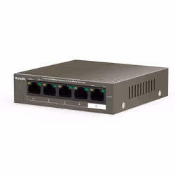 Tenda TEF1105P-4-63W Non-géré Fast Ethernet (10/100) Connexion Ethernet, supportant l'alimentation via ce port (PoE) Noir - Vue supplémentaire 3