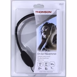 Thomson HED1115BK, Avec fil, 20 - 20000 Hz, Musique, 52 g, Écouteurs, Noir