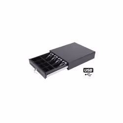 Tiroir Caisse 14E USB -- 4 compartiments pour billets - 8 compartiments pour pièces - Couleur Noir -