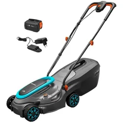 Gardena PowerMax 32/18V P4A tondeuse à gazon Tondeuse à gazon poussée Batterie Bleu, Gris