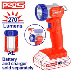 Torche LED EMTOP ELWL2038 Inclinable 5W 20V - 270 Lumens