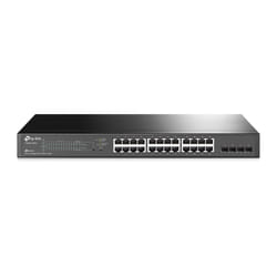 TP-Link T1600G-28PS commutateur réseau L2/L3/L4 Gigabit Ethernet (10/100/1000) Connexion Ethernet, supportant l'alimentation via ce port (PoE) Noir