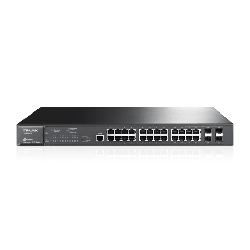 TP-Link TL-SG3424P commutateur réseau Géré L2 Gigabit Ethernet (10/100/1000) Connexion Ethernet, supportant l'alimentation via ce port (PoE) 1U Noir