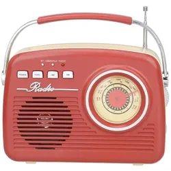 Transistor haut-parleur et Radio FM AKAI ER68R BLUETOOTH- Rouge