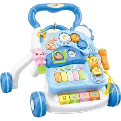 Trotteur Bébé Musicale 2En1 Bleu